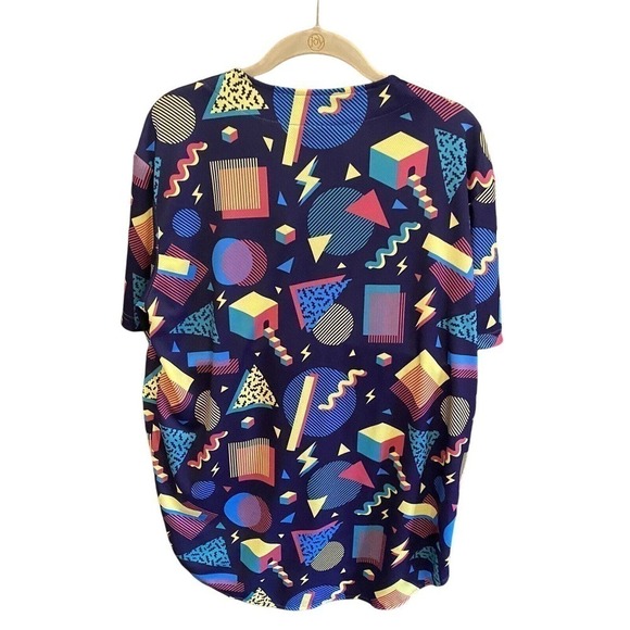 Molpe Brand Men’s Retro Shirt Y2K Vibes Party Shirt! Adult Medium Geo Graphics - Picture 4 of 4